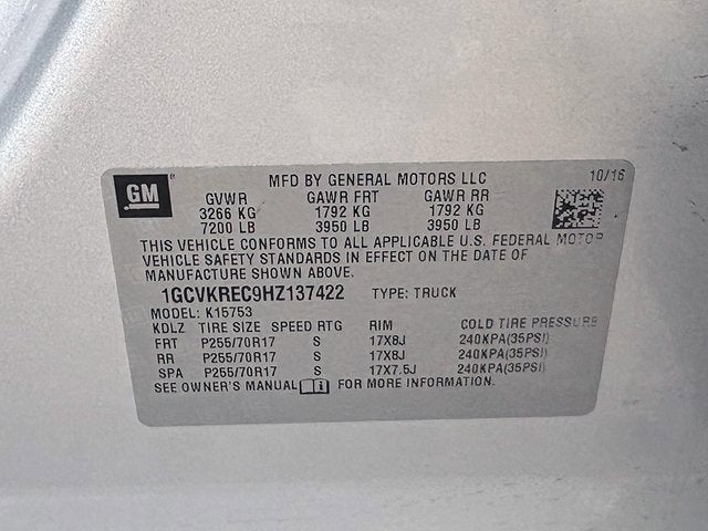 2017 Chevrolet Silverado 1500 1LT