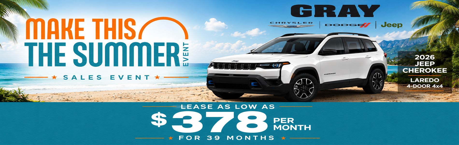 Jeep Cherokee July 2026 Lease Special