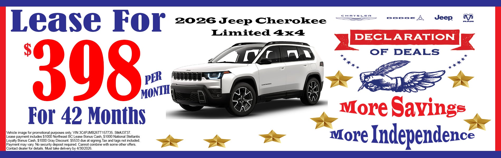 Jeep Cherokee April Special