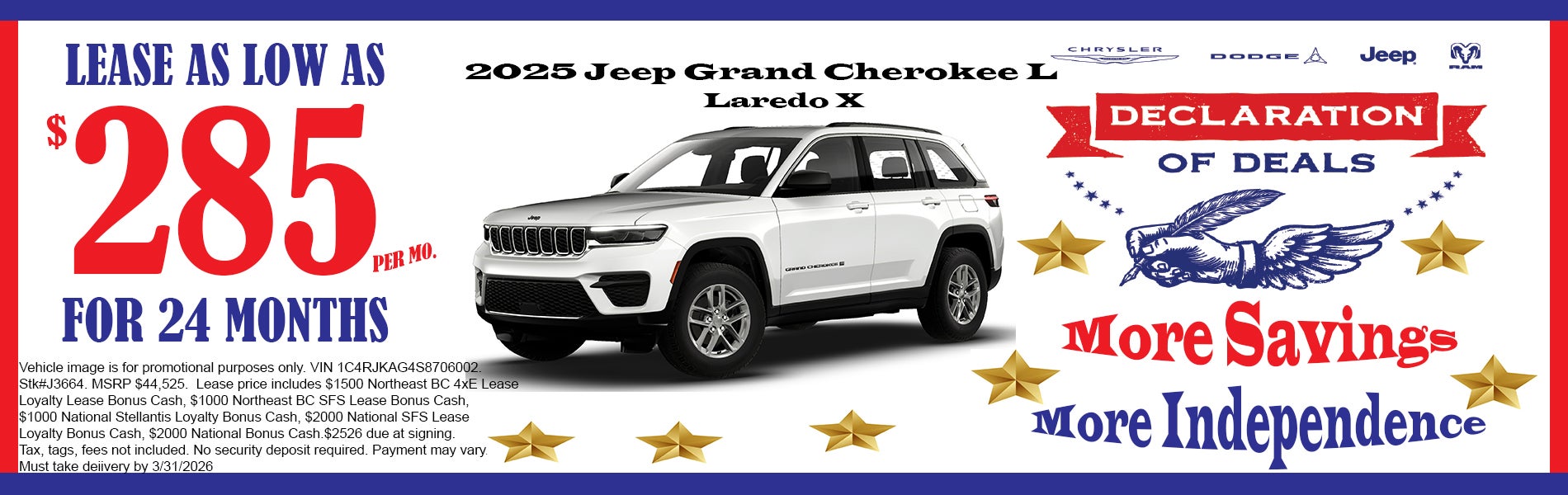 Jeep Grand Cherokee Lease Special