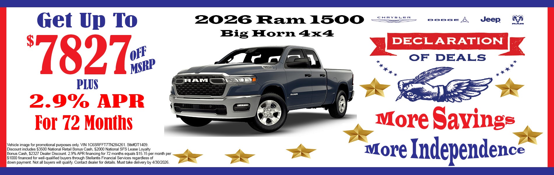 Ram 1500 April Special