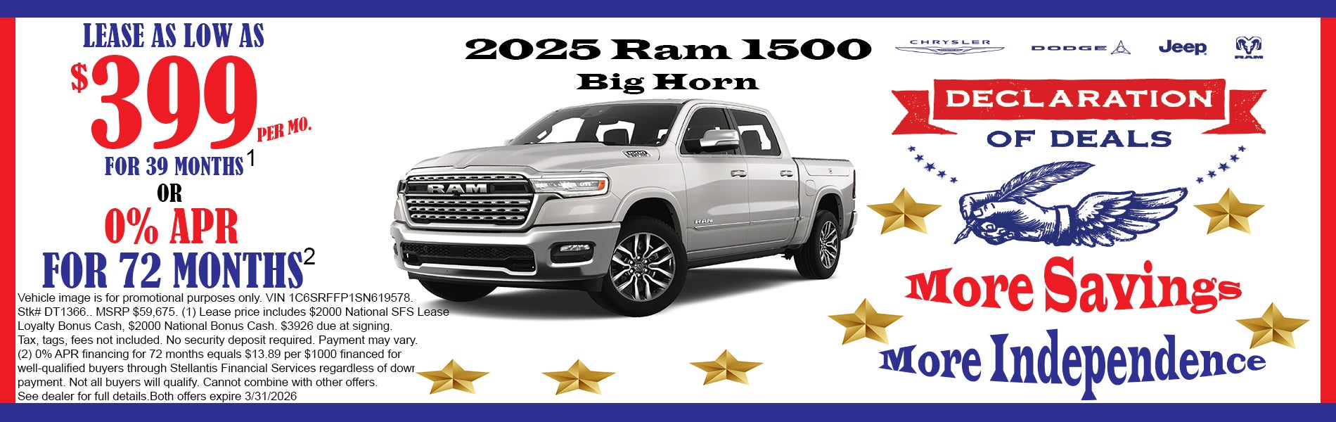 Ram 1500 Lease and Finance Offer