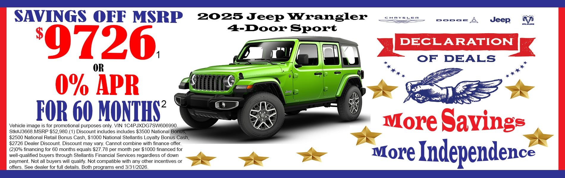 Jeep Wrangler March Offer